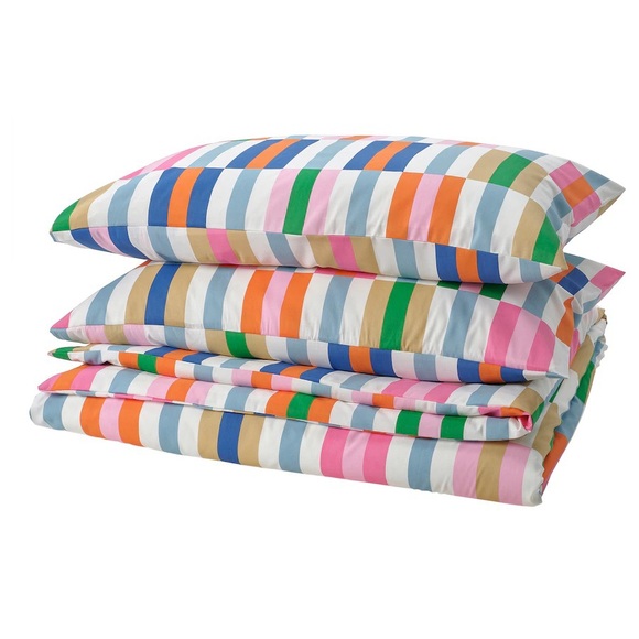 IKEA Multicolor Striped Duvet Cover Set - Picture 2 of 4
